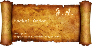 Hackel Andor névjegykártya